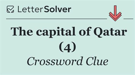 capital of qatar Crossword Clue .